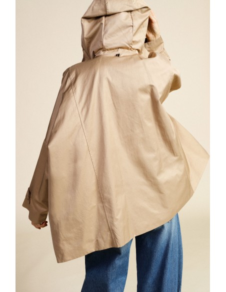 Oversized korte jas met ritssluiting en contrasterende kraag Dixie