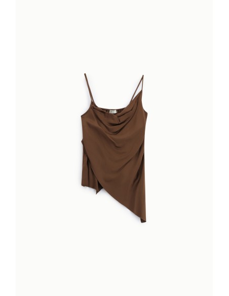 Asymmetrische top met drapering en dunne schouderbandjes Dixie