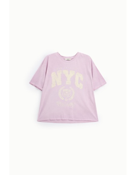 Ruim T-shirt met NYC-print en ronde hals Daily Dixie