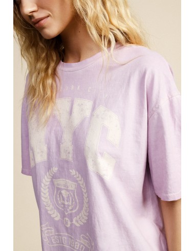 Ruim T-shirt met NYC-print en ronde hals Daily Dixie