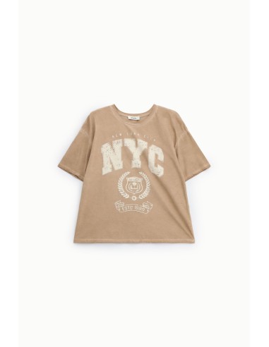 Ruim T-shirt met NYC-print en ronde hals Daily Dixie