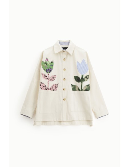 Blazer met bloemapplicaties en zakken aan de voorkant Dixie