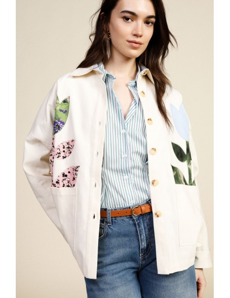 Blazer met bloemapplicaties en zakken aan de voorkant Dixie