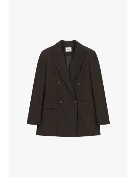 Dixie dubbelrijige blazer met krijtstreep en klepzakken