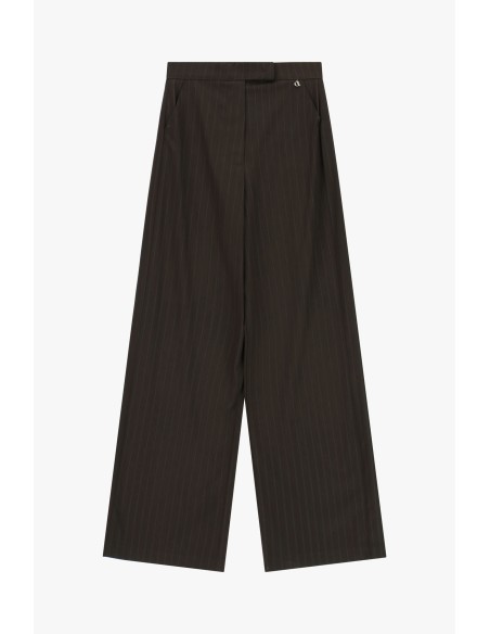 Dixie pantalon met wijde pijpen en krijtstreep, met normale taille