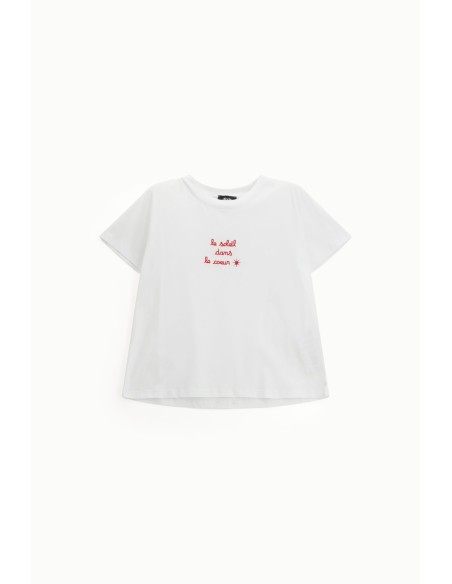 T-shirt met korte mouwen en geborduurde tekst van Dixie