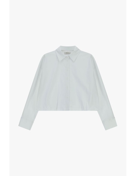 Cropped overhemd met lange mouwen en klassieke kraag Dixie
