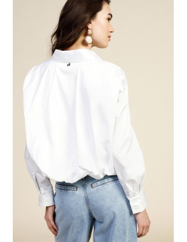 Cropped overhemd met lange mouwen en klassieke kraag Dixie