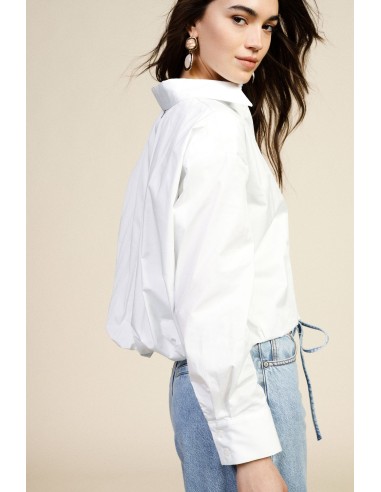 Cropped overhemd met lange mouwen en klassieke kraag Dixie