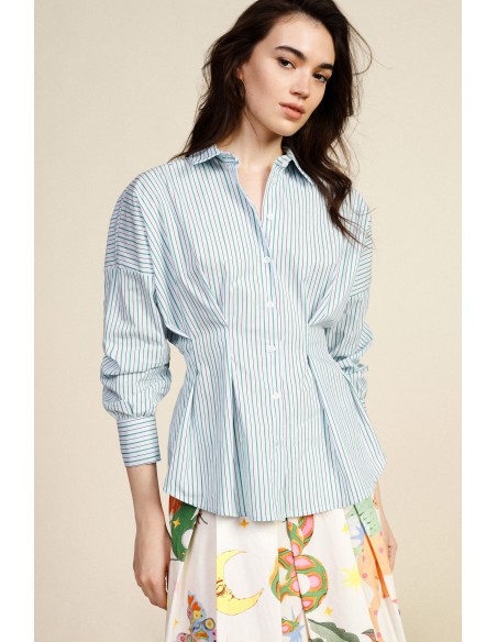 Gestreepte blouse met lange mouwen en knoopsluiting aan de voorkant Dixie