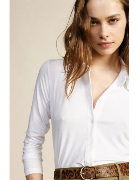 Dixie Regular-fit blouse met klassieke kraag en lange mouwen