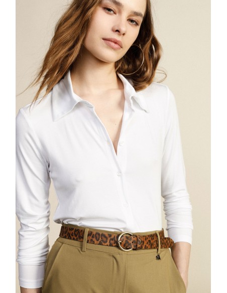 Dixie Regular-fit blouse met klassieke kraag en lange mouwen