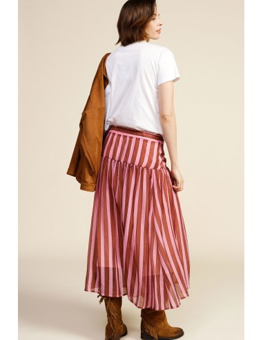 Gestreepte rok met elastische tailleband Dixie