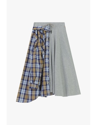 Asymmetrische lange patchworkrok met trekkoord Dixie