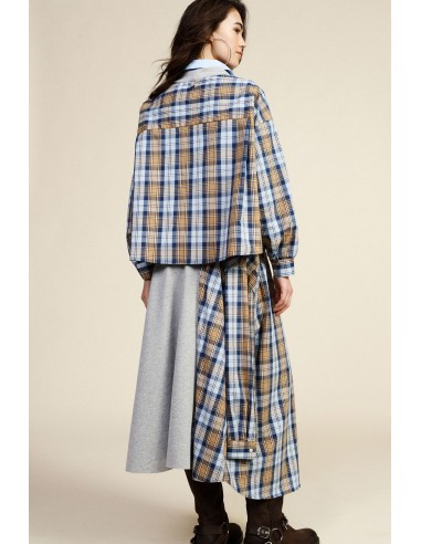 Asymmetrische lange patchworkrok met trekkoord Dixie