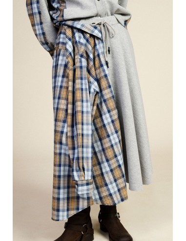 Asymmetrische lange patchworkrok met trekkoord Dixie