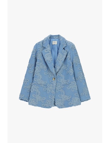 Denimjack met bloemenborduursels en zakken aan de voorkant Dixie