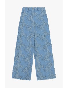 Dixie Palazzo-broek met reliëf borduurwerk en wijde pijpen 2