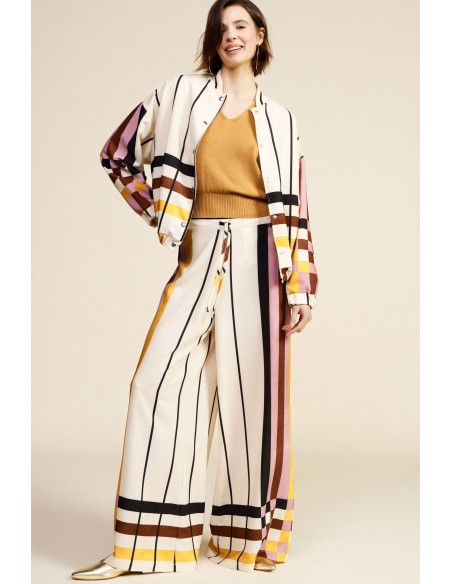 Dixie Palazzo-broek met streeppatroon