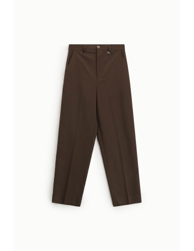 Dixie cropped broek met hoge taille en vouw aan de voorkant