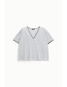 Gestreept T-shirt met V-hals Dixie 2
