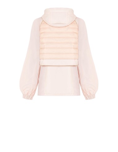 Middellange parka van nylon met capuchon en gewatteerde details van Rinascimento