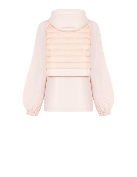 Middellange parka van nylon met capuchon en gewatteerde details van Rinascimento