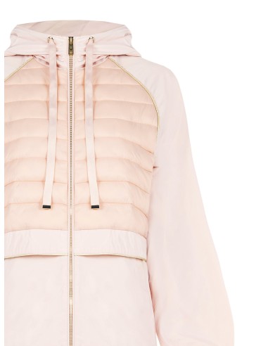 Middellange parka van nylon met capuchon en gewatteerde details van Rinascimento