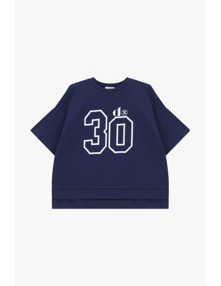 Oversized T-shirt met nummerprint en zijsplitten Dixie