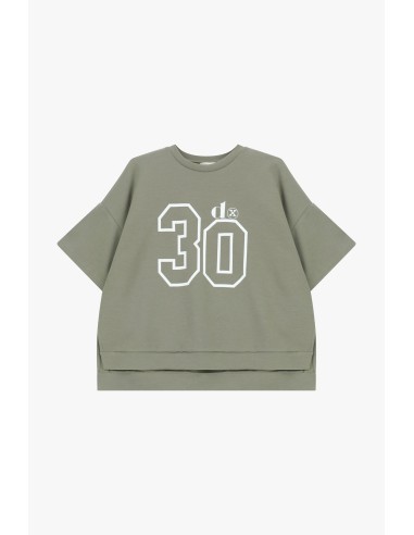 Oversized T-shirt met nummerprint en zijsplitten Dixie