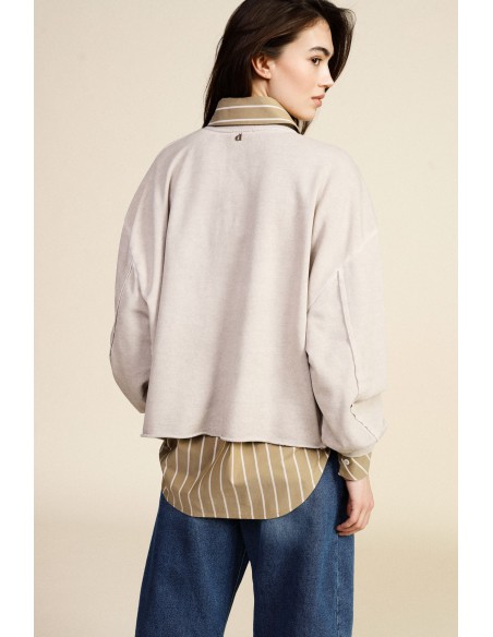 Ruime sweater met ronde hals en collegeprint aan de voorkant Dixie