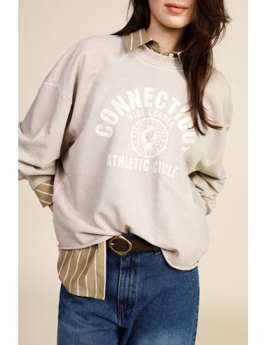 Ruime sweater met ronde hals en collegeprint aan de voorkant Dixie