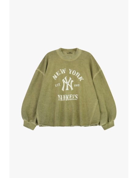 Ruime sweatshirt met ronde hals en vintage Dixie-print aan de voorkant