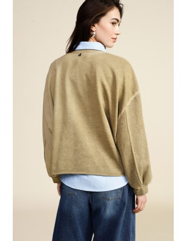 Ruime sweatshirt met ronde hals en vintage Dixie-print aan de voorkant