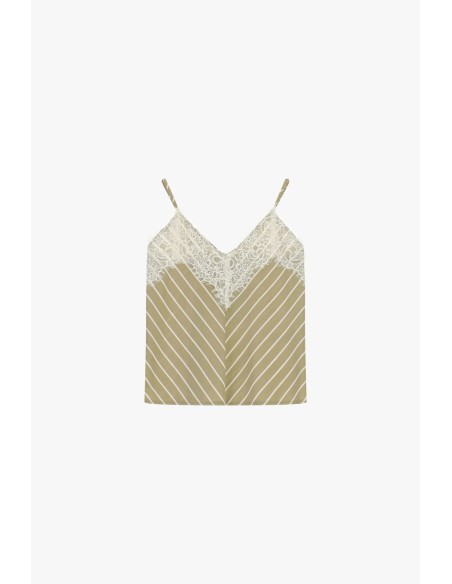 Top met dunne schouderbandjes en kanten details Dixie