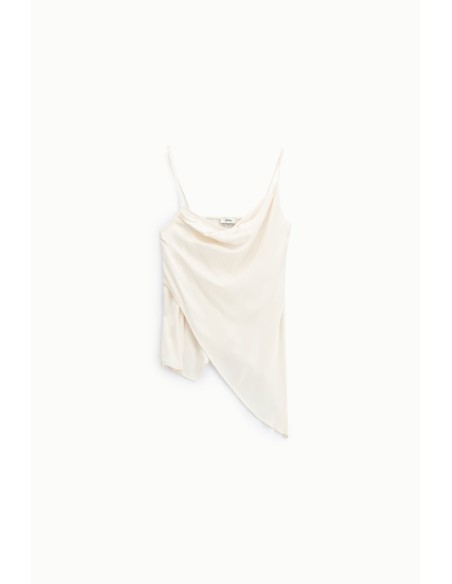 Asymmetrische top met drapering en dunne schouderbandjes Dixie