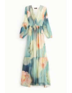 Lange jurk met bloemenprint en V-hals Dixie 2