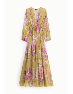 Lange jurk met bloemenprint en riem Dixie