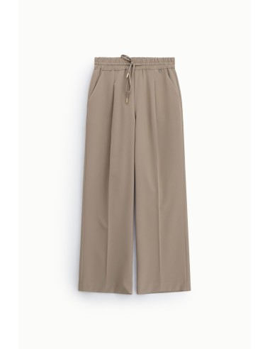 Dixie Palazzo-broek met elastische taille en plooien