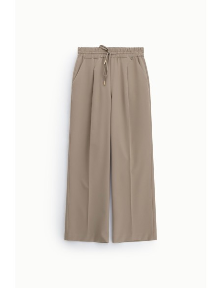 Dixie Palazzo-broek met elastische taille en plooien