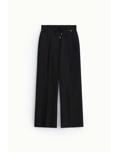 Dixie Palazzo-broek met elastische taille en plooien