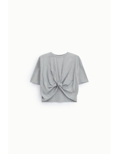 Dixie T-shirt met korte mouwen en centrale knoop