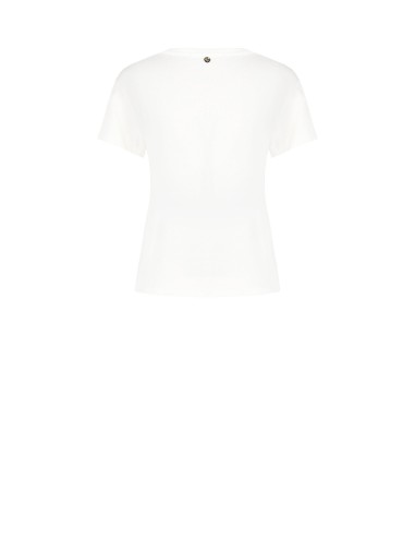 Regular T-shirt van katoen met meisjesprint en strass-steentjes Rinascimento