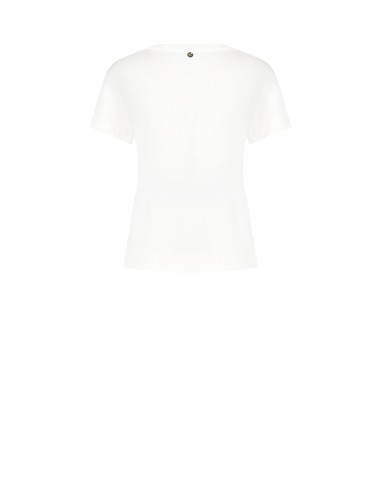 Regular T-shirt van katoen met kattenprint en strass-steentjes van Rinascimento