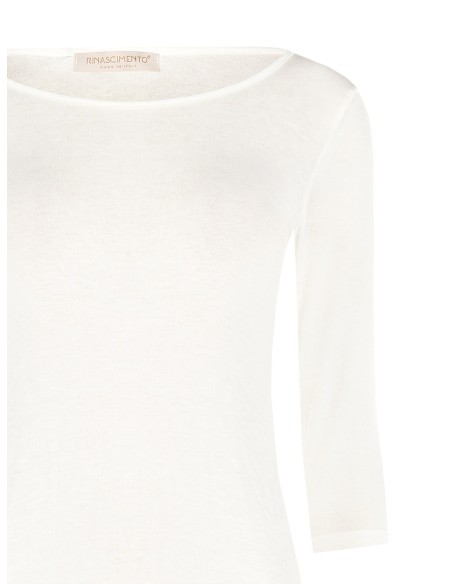 Aansluitend T-shirt van ultralichte viscose met 3/4-mouwen Rinascimento