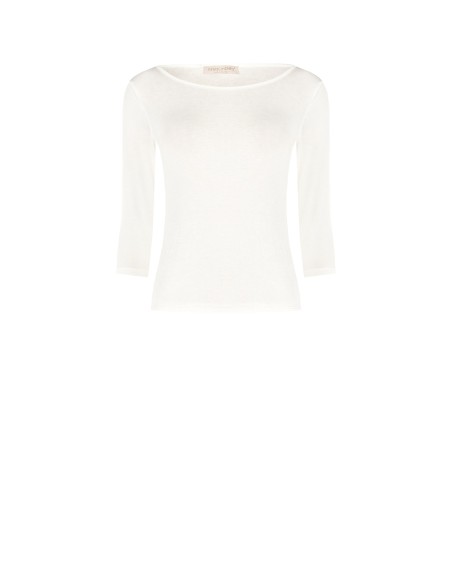 Aansluitend T-shirt van ultralichte viscose met 3/4-mouwen Rinascimento