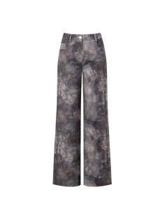 Gewassen palazzojeans met bloemenprint van Rinascimento