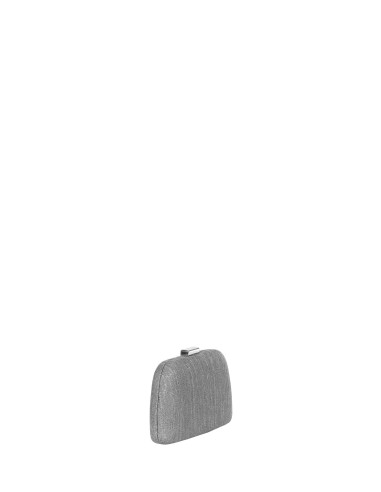 Mini-harde clutch van lamé met glittereffect en interne schouderriem met ketting geschniegelt