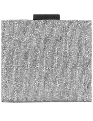 Mini-harde clutch van lamé met glittereffect en interne schouderriem met ketting geschniegelt