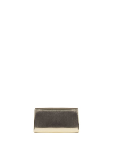 Harde metallic-look kunstleren clutch met afneembare schouderriem met ketting Rinascimento